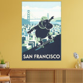 Awesome San Francisco WPA styled canvas print Leinwanddruck (Insitu (Wohnzimmer))