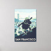 Awesome San Francisco WPA styled canvas print Leinwanddruck (Vorderseite)