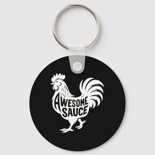 Awesome Sauce Rooster Hähnchen Schlüsselanhänger (Vorderseite)