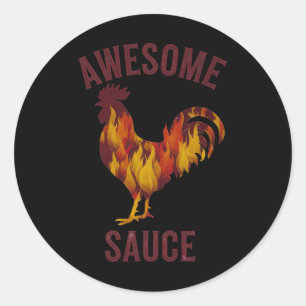 Awesome Sauce Rooster Hühnersauce Männer Frauen Ha Runder Aufkleber