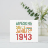 Awesome Since 1943 80th Birthday Vintage Gift Postkarte (Stehend Vorderseite)