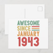Awesome Since 1943 80th Birthday Vintage Gift Postkarte (Vorne/Hinten)