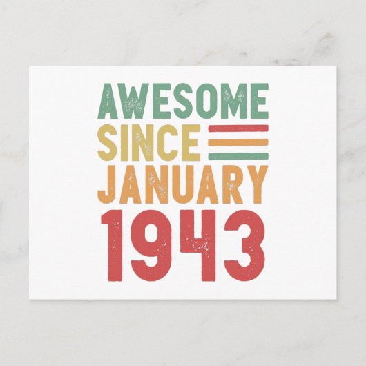 Awesome Since 1943 80th Birthday Vintage Gift Postkarte (Vorderseite)