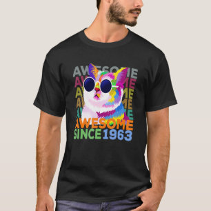 Awesome Since 1963 Cat 59th Birthday T-Shirt
