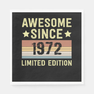 Awesome Since 1972 Birthday Serviette