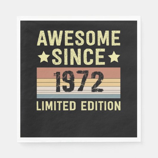 Awesome Since 1972 Birthday Serviette (Vorderseite)
