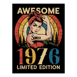 Awesome Since 1976 50th Women's Birthday Vintage Poster