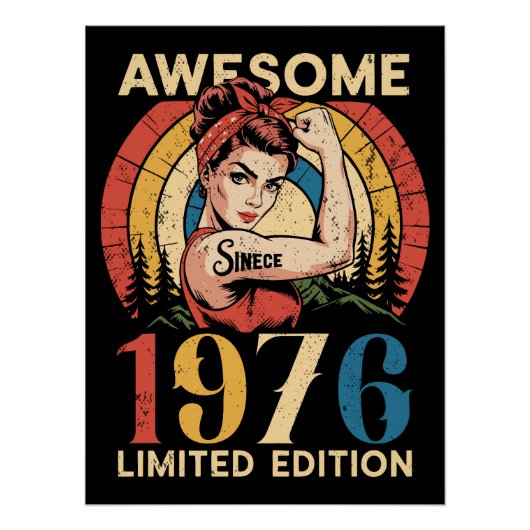 Awesome Since 1976 50th Women's Birthday Vintage   Poster (Vorderseite)
