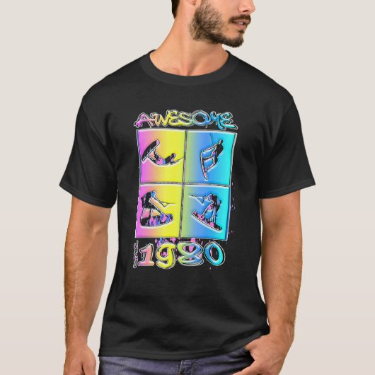 Awesome since 1980 Wakeboard lifestyle 2 T-Shirt (Vorderseite)
