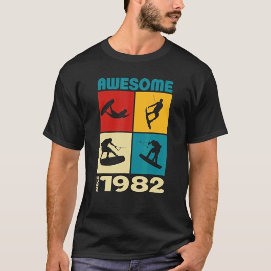 Awesome since 1982 Wakeboard lifestyle T-Shirt (Vorderseite)
