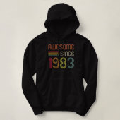 Awesome Since 1983 39th Birthday Retro Hoodie (Design vorne)