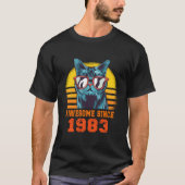 Awesome Since 1983 Cat 40Th T-Shirt (Vorderseite)