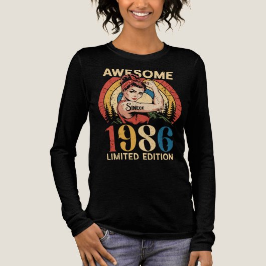 Awesome Since 1986 Retro 40th Women's Birthday Tri-Blend Shirt (Vorderseite)