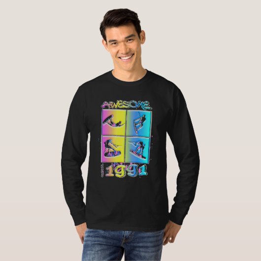 Awesome since 1991 Wakeboard lifestyle 2 T-Shirt (Vorne ganz)