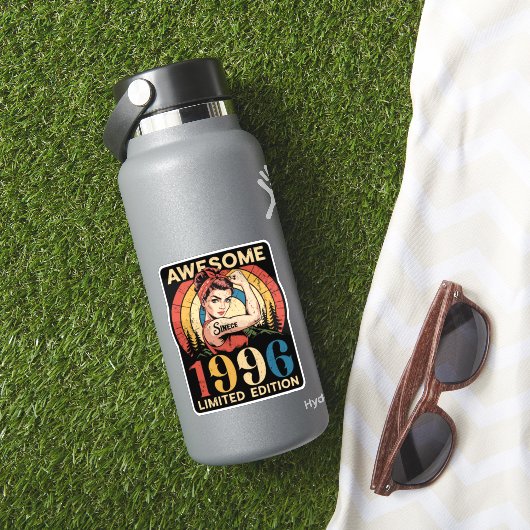 Awesome Since 1996 Retro 30th Women's Birthday Aufkleber (HydroFlask Insitu)