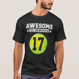 Awesome Since 2005 Tennis 17th Birthday 17 Years O T-Shirt