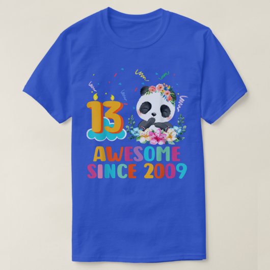 Awesome since 2009 13th Birthday 13 Year Old Panda T-Shirt (Design vorne)
