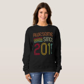Awesome Since 2011 11th Birthday Retro Sweatshirt (Vorne ganz)