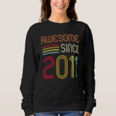 Awesome Since 2011 11th Birthday Retro Sweatshirt (Vorderseite)