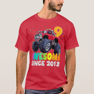 Awesome Since 2013 9th Birthday Boy Monster Truck  T-Shirt