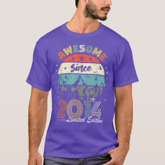 Awesome Since 2014 8th Birthday Boy Girl 8 Years  T-Shirt