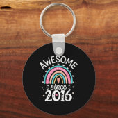 Awesome Since 2016 9th Birthday Rainbow Born In 20 Schlüsselanhänger (Vorderseite)
