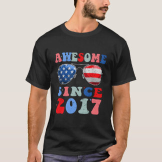 Awesome Since 2017 6 Years 4Th Of July T-Shirt