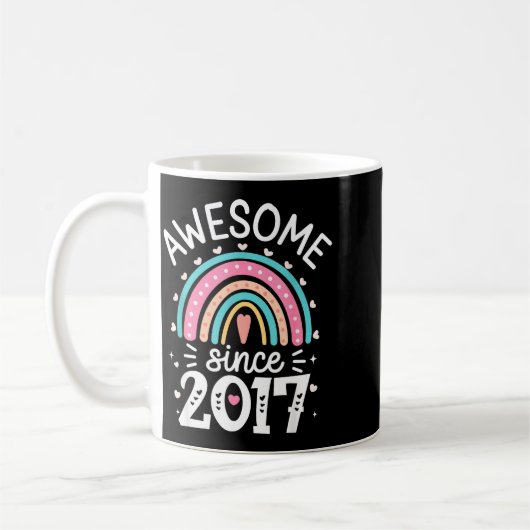 Awesome Since 2017 8th Birthday Rainbow Born In 20 Kaffeetasse (Links)
