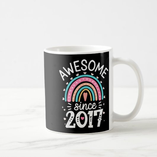 Awesome Since 2017 8th Birthday Rainbow Born In 20 Kaffeetasse (Rechts)