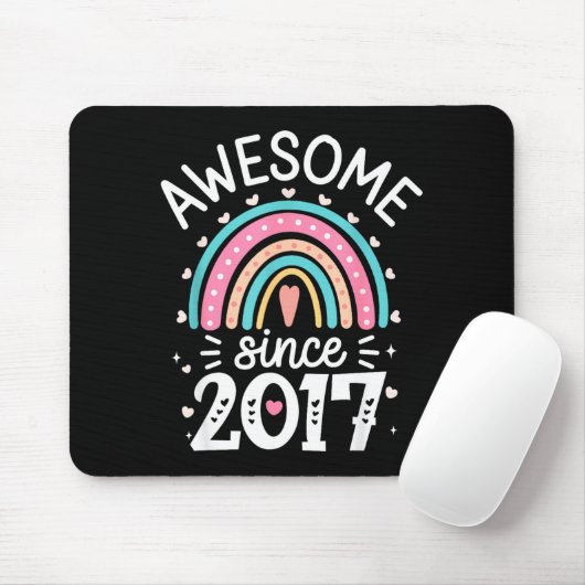 Awesome Since 2017 8th Birthday Rainbow Born In 20 Mousepad (Mit Mouse)