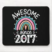 Awesome Since 2017 8th Birthday Rainbow Born In 20 Mousepad (Vorne)