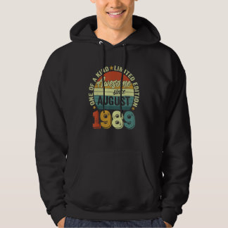 Awesome Since August 1989 33 Years Old 33rd Birthd Hoodie
