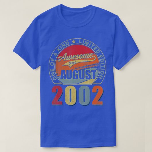 Awesome Since August 2002 20 Years Old 20th Birthd T-Shirt (Design vorne)