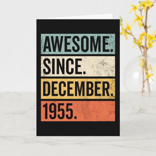 Awesome Since December 1955 Birthday Karte (Gelbe Blume)