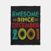 Awesome Since December 2001 Years 24th Bday Funny  Fleecedecke (Vorderseite)