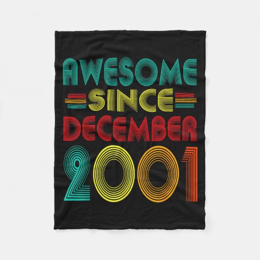 Awesome Since December 2001 Years 24th Bday Funny Fleecedecke (Vorderseite)