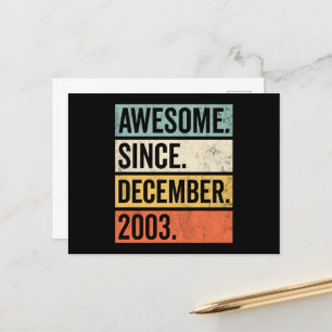 Awesome Since December 2003 Birthday Postkarte