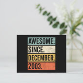 Awesome Since December 2003 Birthday Postkarte (Stehend Vorderseite)