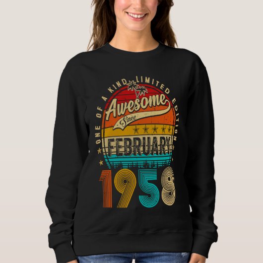 Awesome Since February 1958 65 Years Old 65th Birt Sweatshirt (Vorderseite)