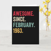 Awesome Since February 1963 Birthday Karte (Gelbe Blume)
