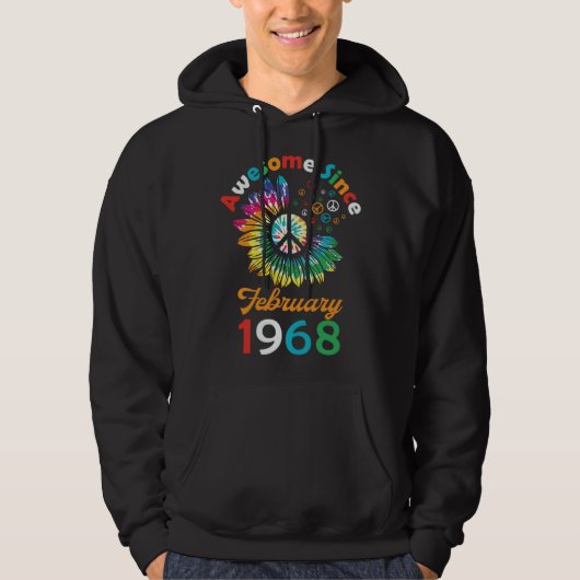 Awesome Since February 1968 is a Funny Quote Hoodie (Vorderseite)