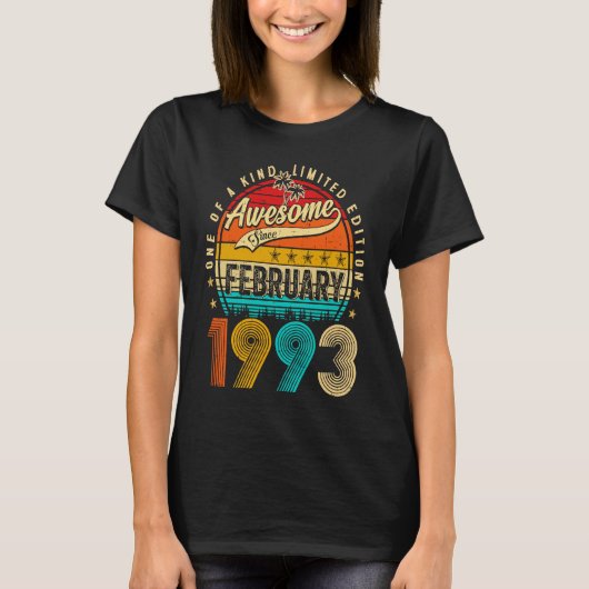 Awesome Since February 1993 30 Years Old 30th Birt T-Shirt (Vorderseite)