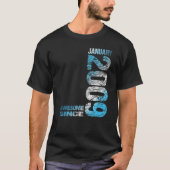 Awesome since January 2009 14th Birthday Born 2009 T-Shirt (Vorderseite)