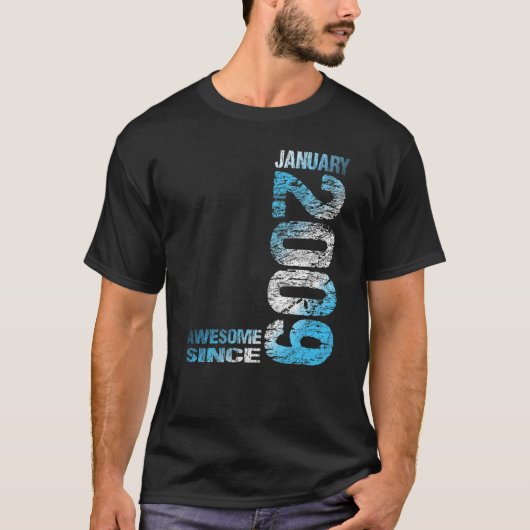 Awesome since January 2009 14th Birthday Born 2009 T-Shirt (Vorderseite)