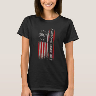 Awesome Since July 1947 American Flag 75th Birthda T-Shirt