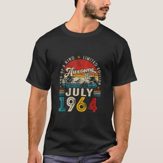 Awesome since July 1964 60 Years Old 60th Birthday T-Shirt (Vorderseite)