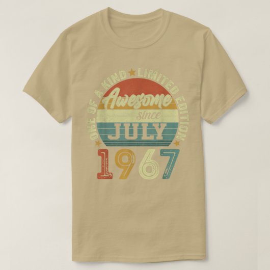 Awesome Since July 1967 55 Years Old 55th Birthday T-Shirt (Design vorne)