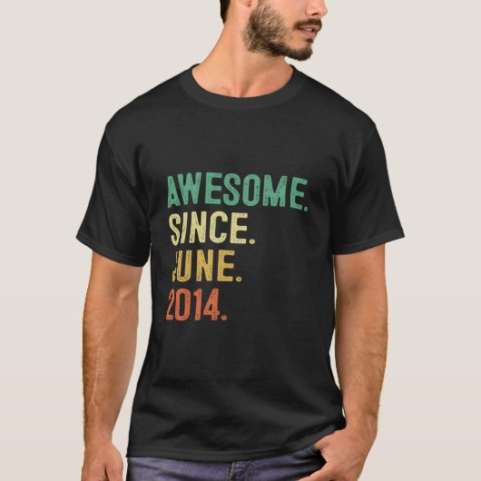 Awesome Since June 2014 9Th 9 T-Shirt (Vorderseite)