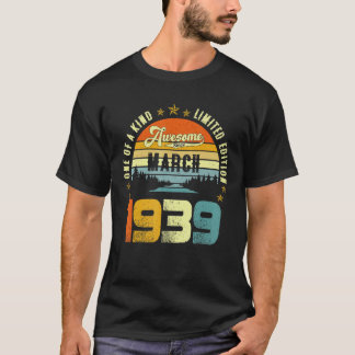 Awesome Since March 1939 Vintage 83th Birthday For T-Shirt