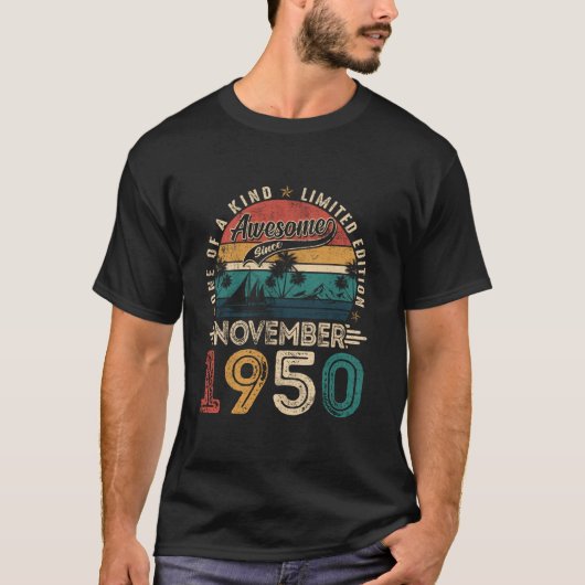 Awesome Since November 1950 75 Years Old 75th Birt T-Shirt (Vorderseite)